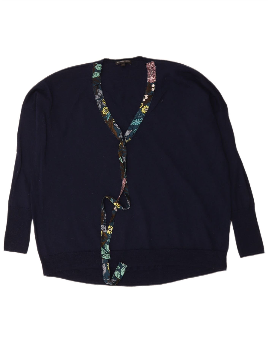 Maglione maglione oversize con scollo a V da donna J. Crew UK 14 Blu navy medio