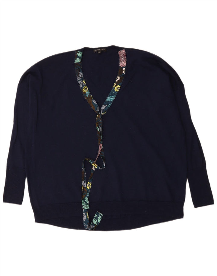 Maglione maglione oversize con scollo a V da donna J. Crew UK 14 Blu navy medio
