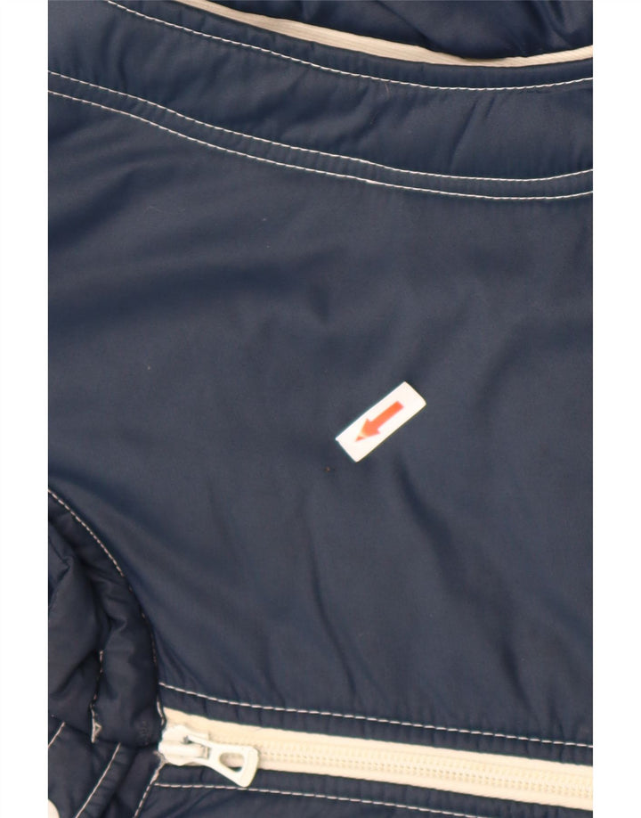 Vintage Mens Bomber Jacket IT 52 XL Navy Blue Colourblock