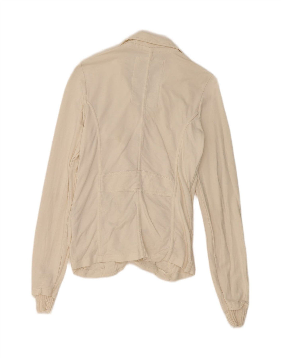 WOOLRICH Womens 3 Button Blazer Jacket UK 10 Small Off White Cotton