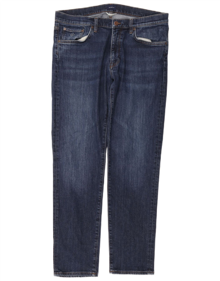 Gant Mens Slim Jeans W36 L32 Blue Cotton