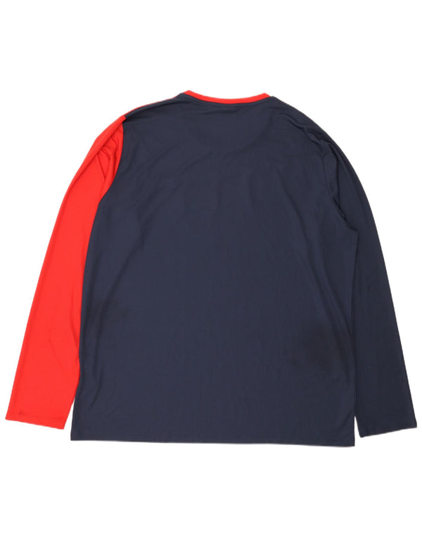 Erima Mens Graphic Top Long Sleeve 3XL Navy Blue Colourblock Polyester