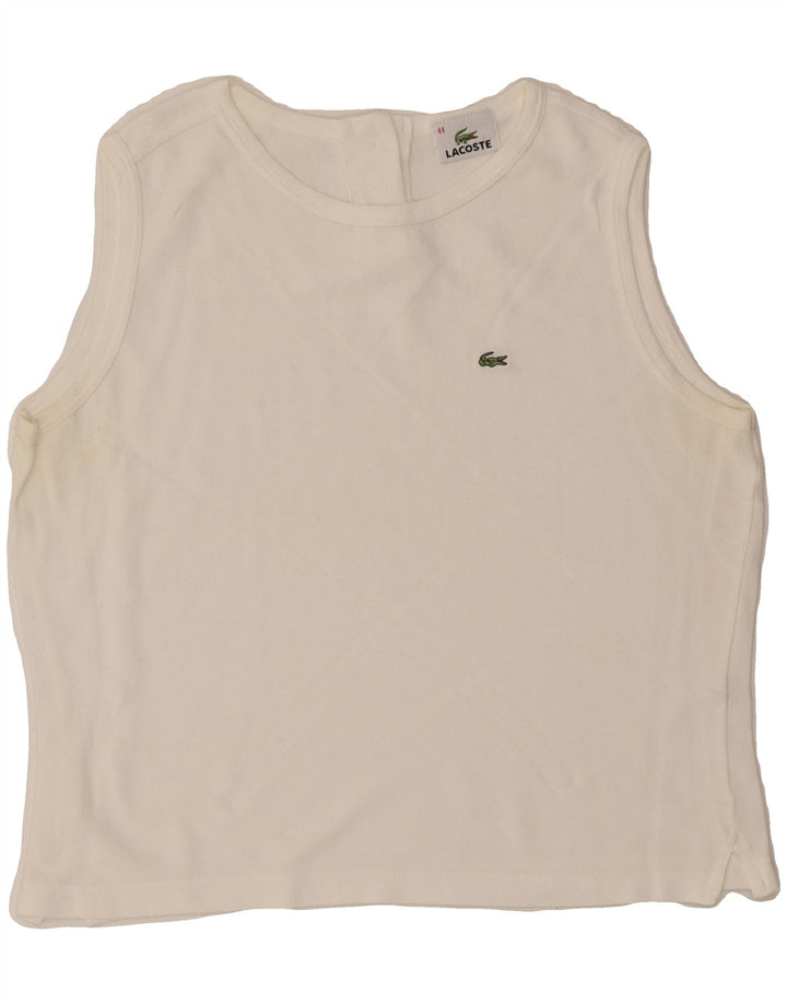 LACOSTE Débardeur Femme Taille 44 Grand Coton Blanc