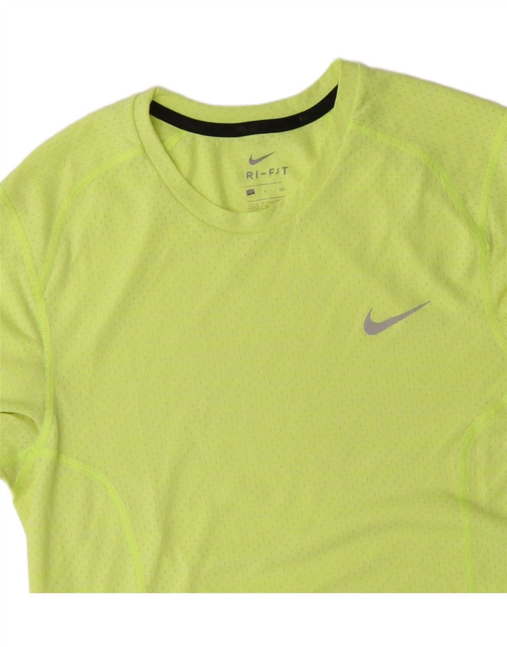 Nike Mens Dri Fit T-Shirt Top Small Yellow