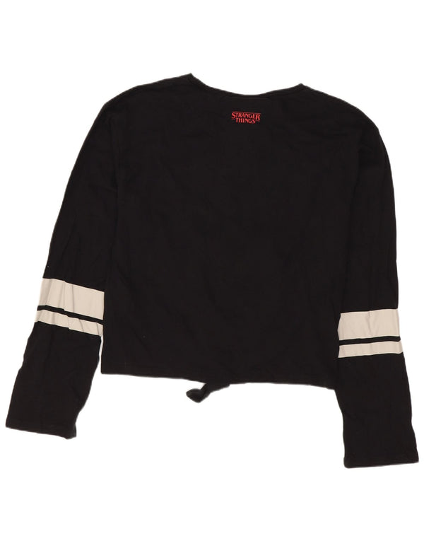 Benetton Girls Graphic Top Μακρυμάνικο 13-14 ετών 3XL Μαύρο