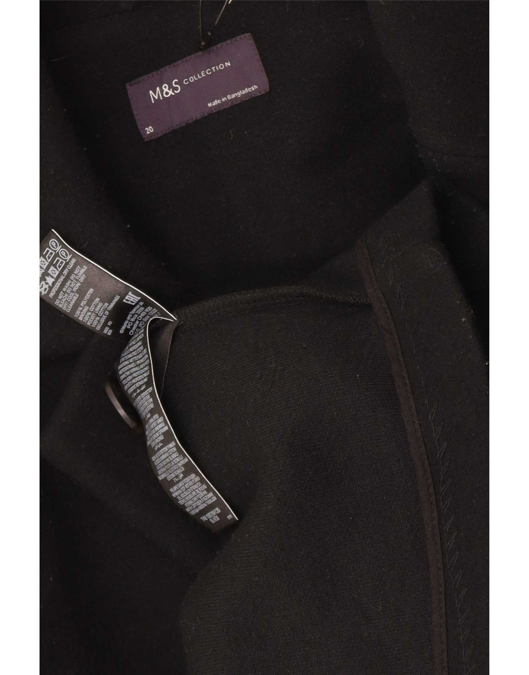 Marks & Spencer Γυναικείο Πανωφόρι UK 20 2XL Μαύρος Πολυεστέρας