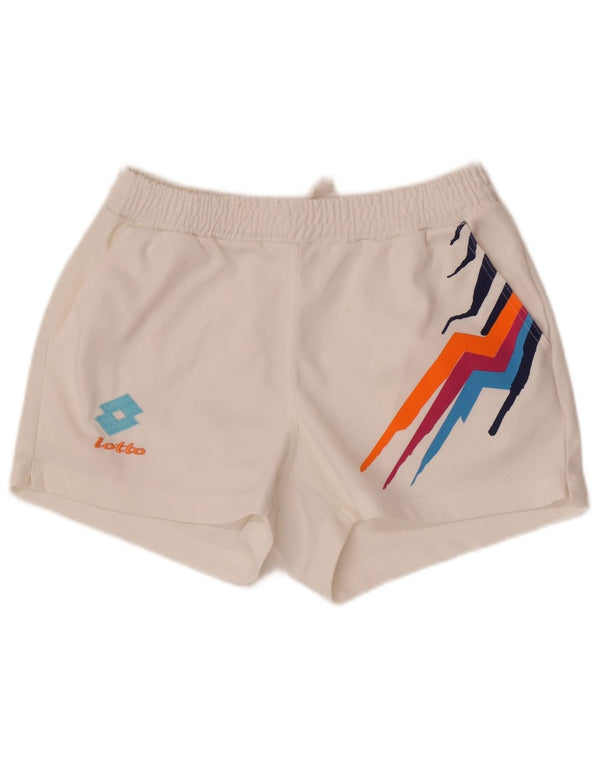 Lotto Womens Sports Shorts UK 12 Medium White Geometric