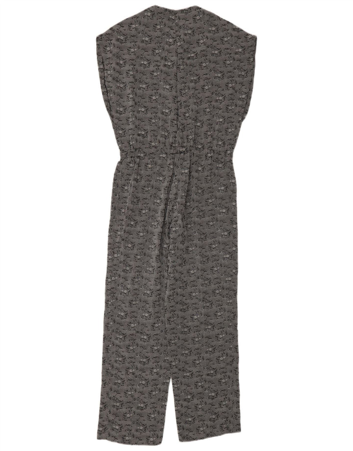 Vintage Womens Jumpsuit UK 12 Medium  Grey Floral