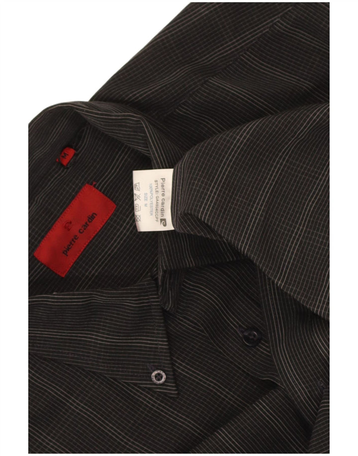 Pierre Cardin Mens Shirt Medium Black Check Polyester