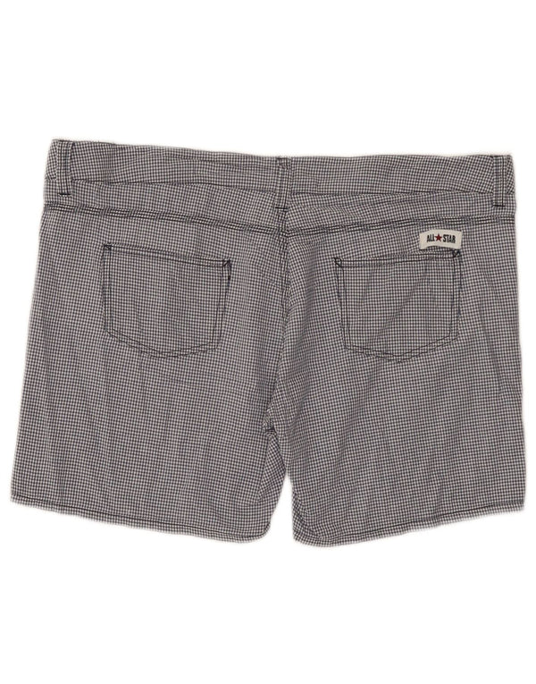 Converse Womens Casual Shorts Large W34 Navy Blue Gingham Cotton