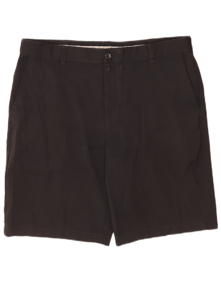 Izod Mens Chino Shorts W36 Large Black Polyester