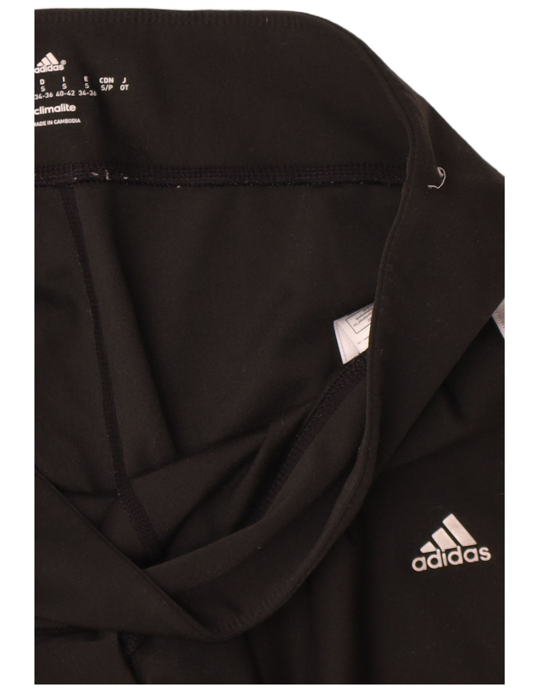 Adidas Womens Crop Leggings UK 8 Small Black Polyester