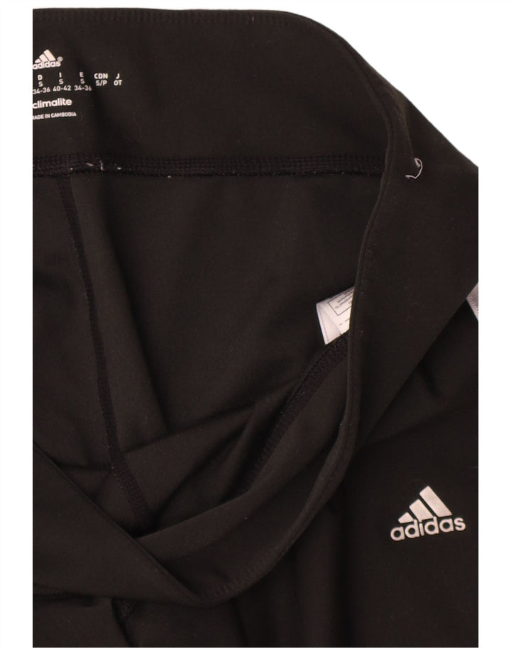 Adidas Womens Crop Leggings UK 8 Small Black Polyester