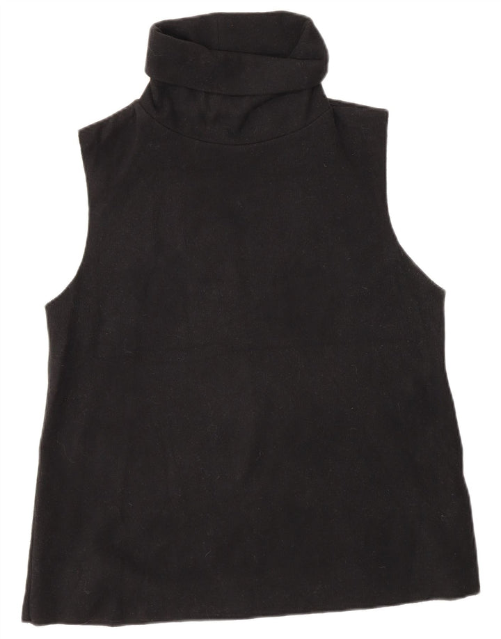 Canotta Zara da donna con collo alto UK 12 cotone nero medio