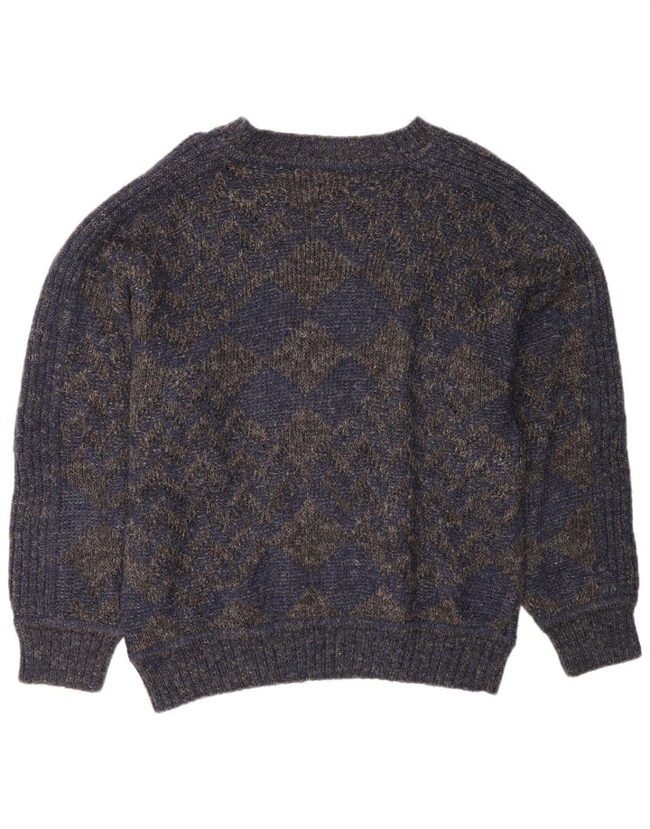 Ellesse Herre Boat Neck Jumper Sweater Medium Navy Blue Uld