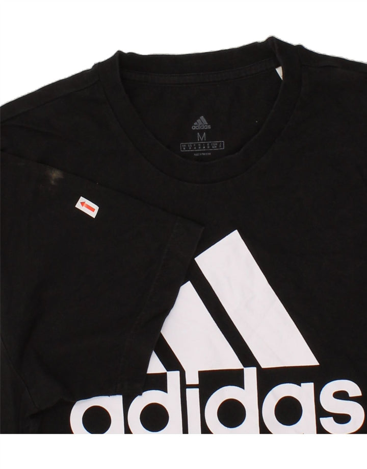 ADIDAS Mens Graphic T-Shirt Top Medium Black Cotton Vintage Adidas and Second-Hand Adidas from Messina Hembry 