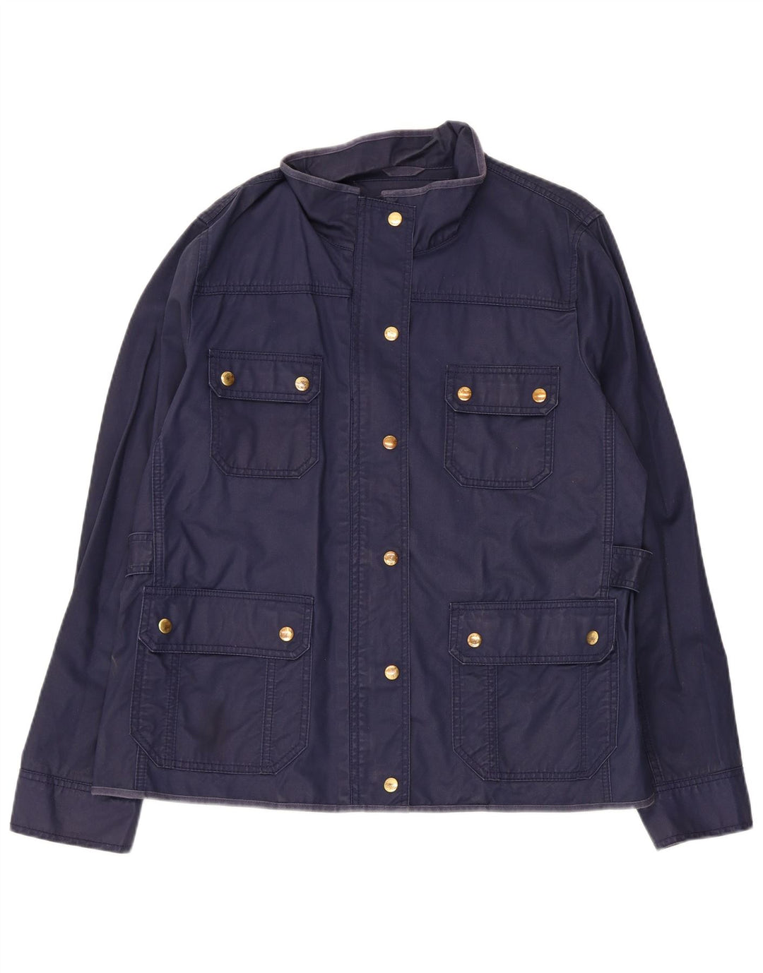 J. Crew Womens Utility Jacket UK 18 XL Navy Blue Cotton