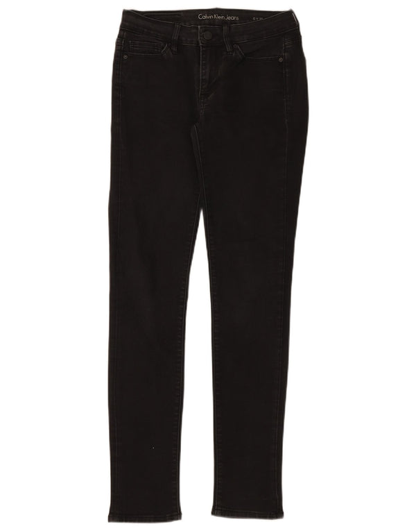 Calvin Klein Dame Skinny Jeans US 0 XS W26 L30 Sort Bomuld