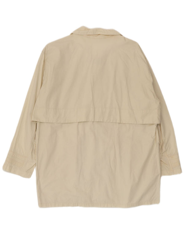 Belfe Womens Short Trench Coat IT 42 Medium Off White Cotton
