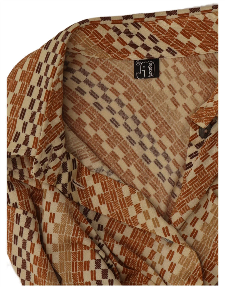 Camicia vintage da donna IT 48 XL a righe marroni