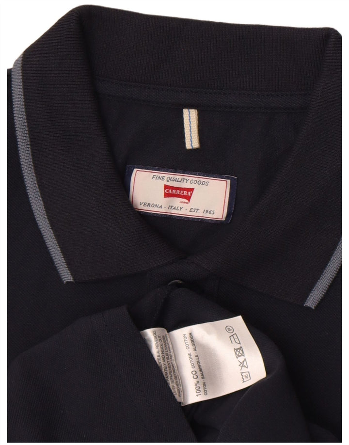 Carrera Mens Polo Shirt Large Navy Blue Cotton