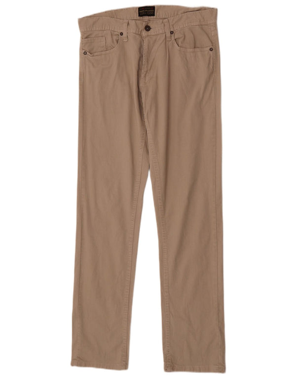 Zara Straight Jeans til mænd EU 42 Large W32 L34 Beige Bomuld