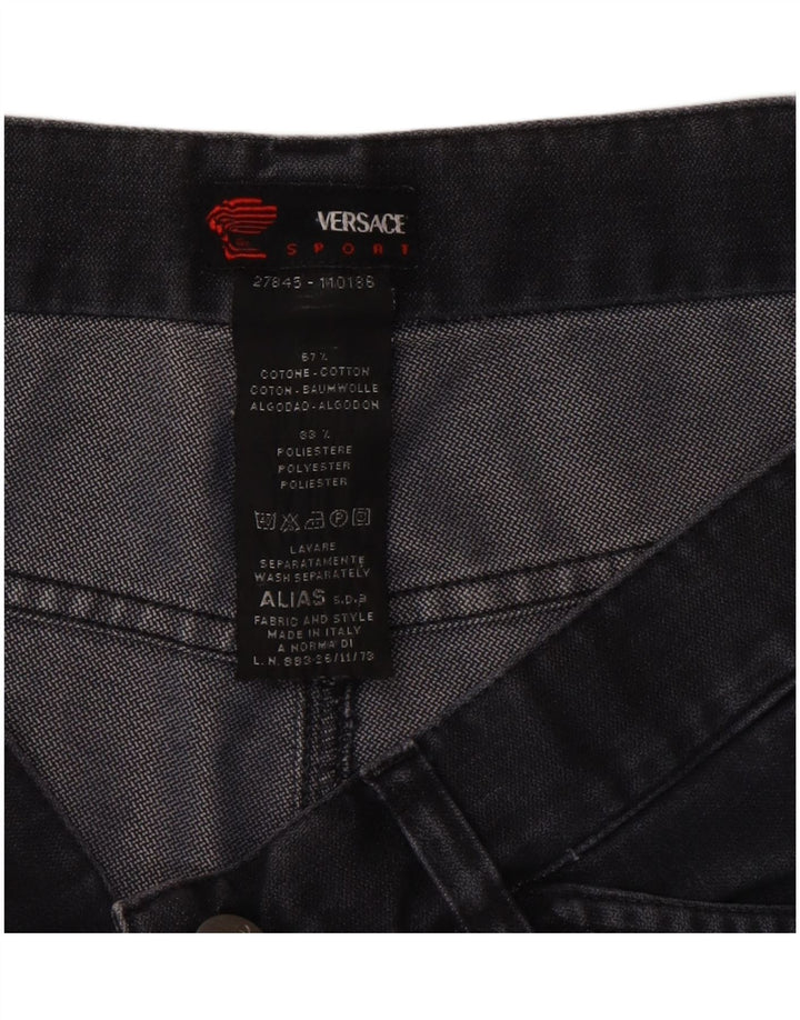 Versace Herren Straight Jeans W34 L34 Graue Baumwolle