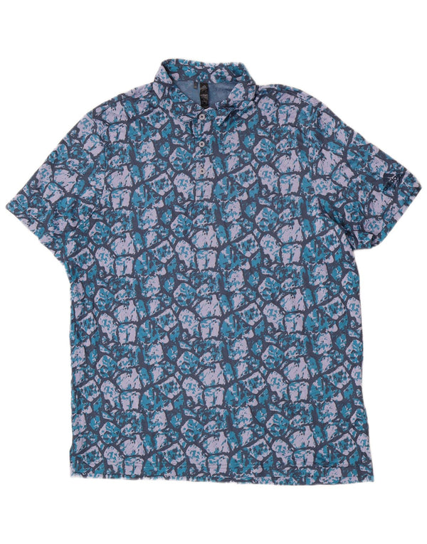 Polo Adidas da uomo con motivo astratto XL poliestere blu