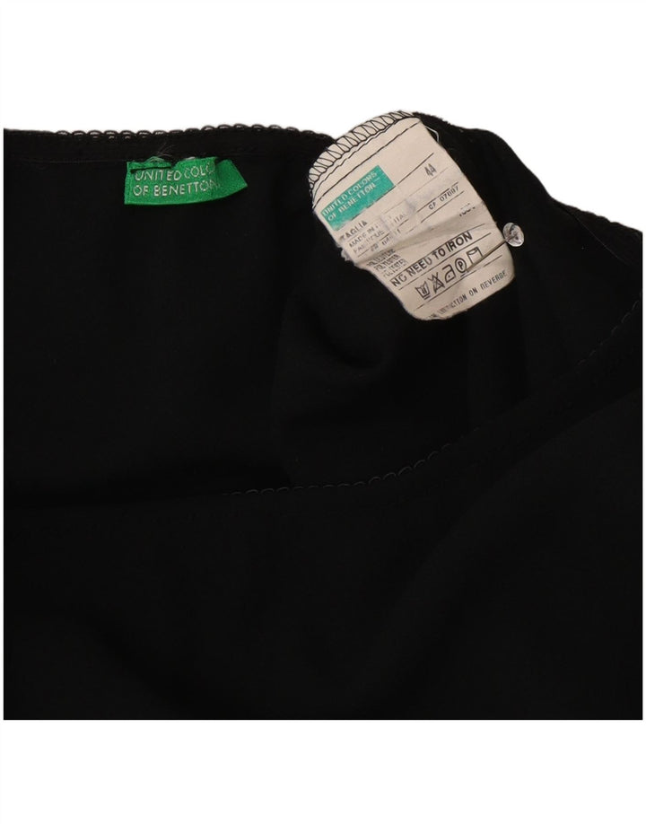 Benetton Womens High Waist Maxi Skirt IT 44 Medium W26 Black Polyester
