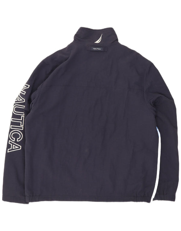 Jaqueta masculina Nautica Graphic Bomber UK 42 grande bloco colorido azul marinho