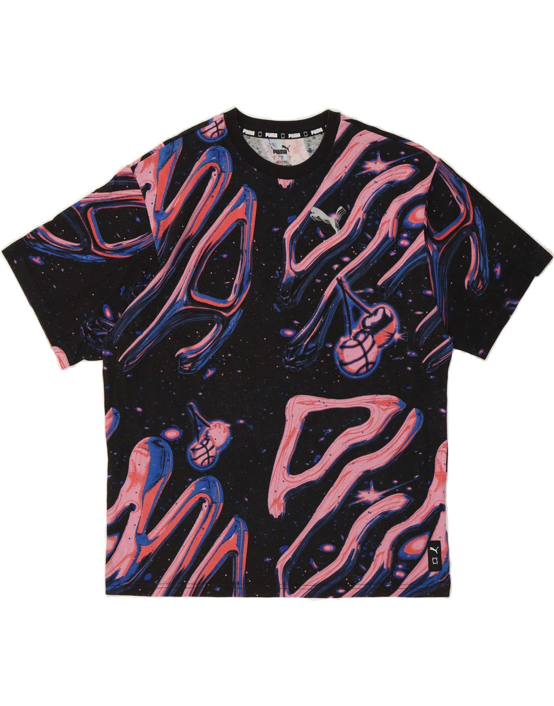 PUMA Mens Graphic T-Shirt Top Small Black Vintage Puma and Second-Hand Puma from Messina Hembry 