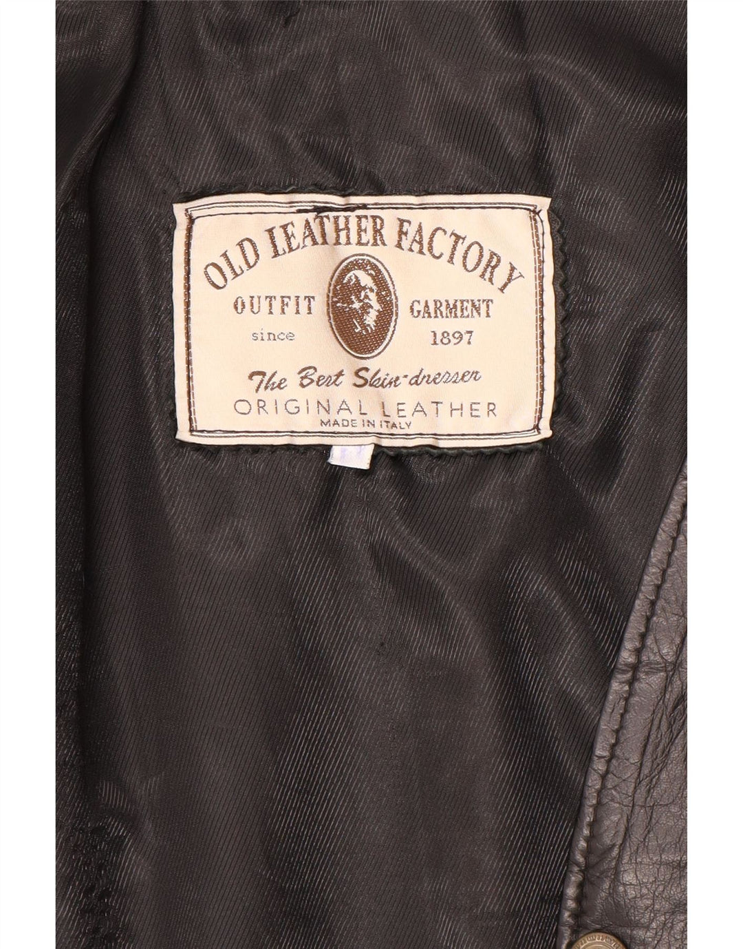 Vintage Mens Leather Waistcoat Large Black Leather