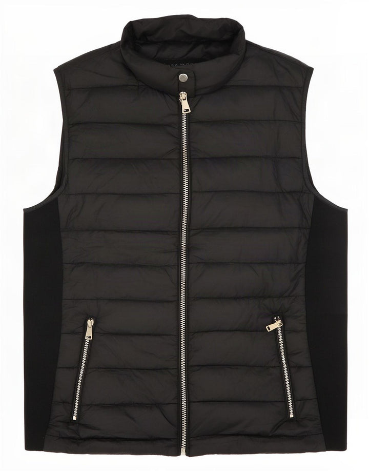 Zara Womens Polstret Gilet UK 12 Medium Black Polyester