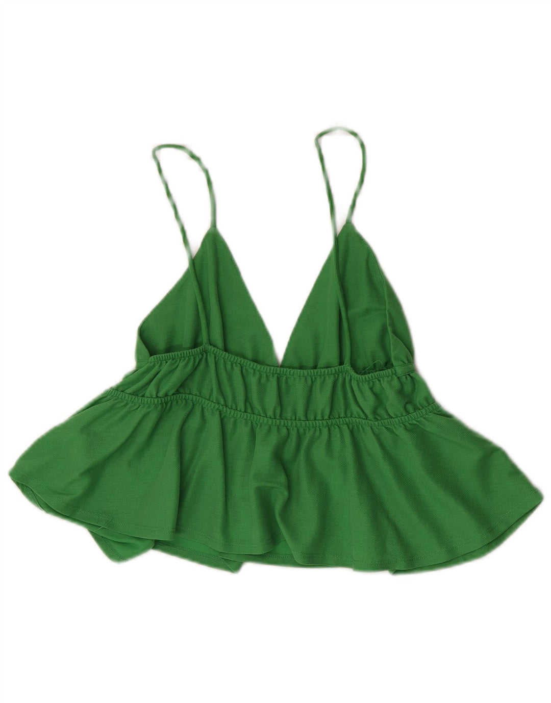 Zara Womens Crop Cami Top UK 8 Small Green Viscose