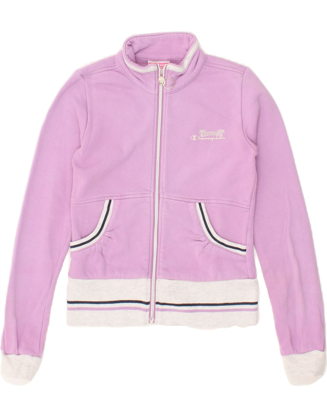 CHAMPION Girls Tracksuit Top Jacket 9-10 Years Medium  Purple Vintage Champion and Second-Hand Champion from Messina Hembry 