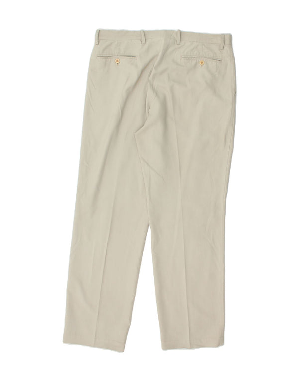 CHERVO Mens Slim Chino Trousers XL W38 L31 Beige Polyester