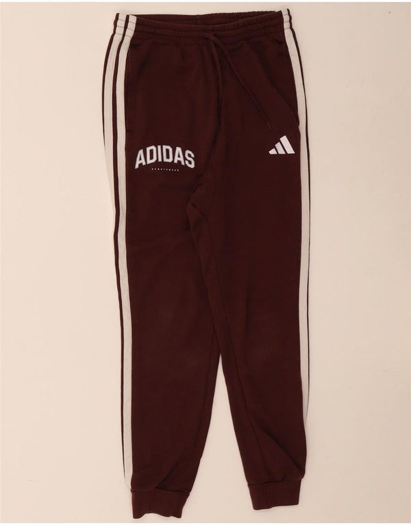 Adidas Mens Graphic Tracksuit Trousers Joggers Small Burgundy Cotton