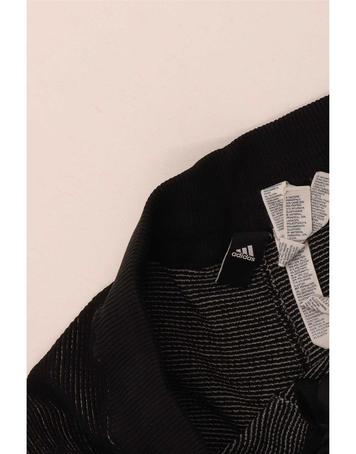 Adidas Mens Tracksuit Trousers Joggers Medium Black Geometric Wool