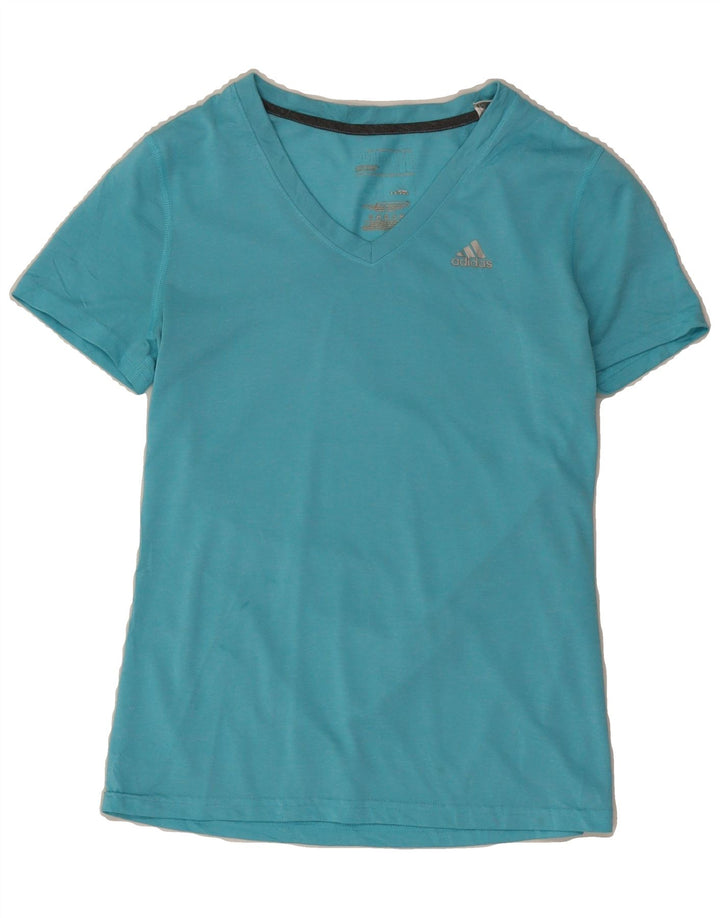 ADIDAS Womens Climalite T-Shirt Top UK 10 Small Blue Polyester Vintage Adidas and Second-Hand Adidas from Messina Hembry 