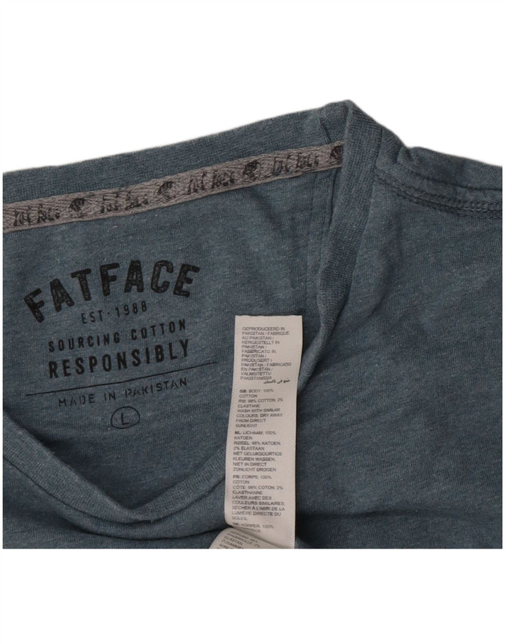 Fat Face Mens T-Shirt Top Large Green Cotton