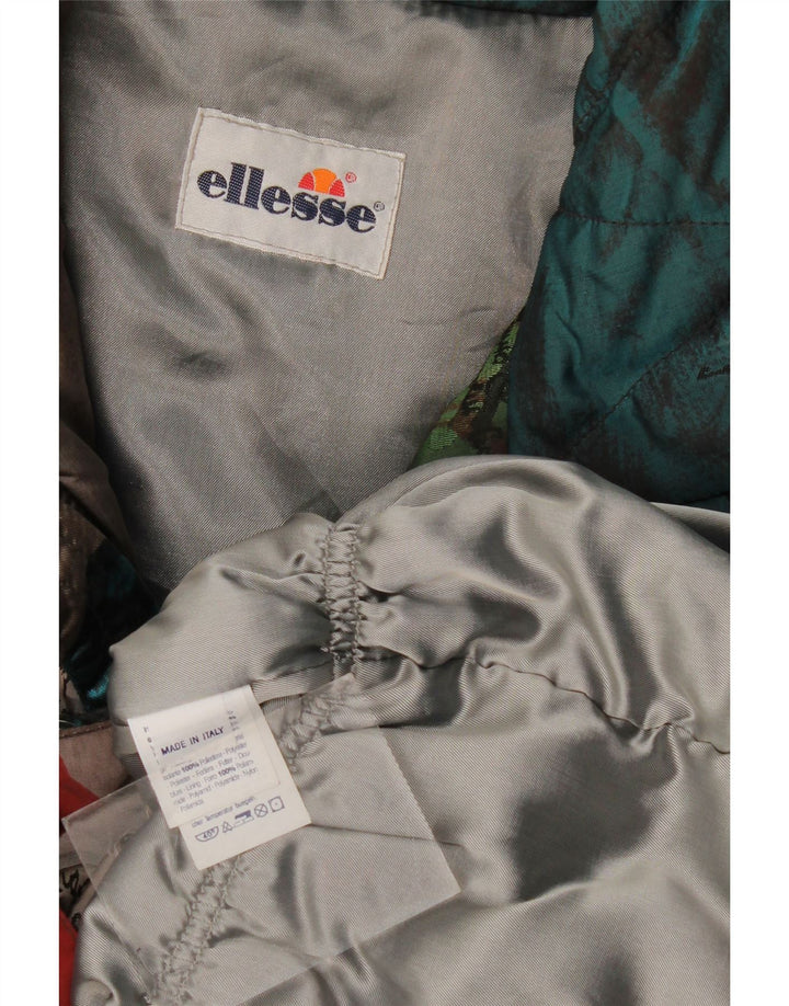 Ellesse Dame Abstrakt Mønster Polstret Jakke UK 20 2XL Flerfarvet
