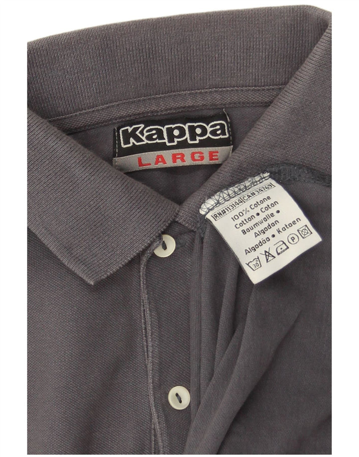 Kappa Mens Polo Shirt Large Grey Cotton