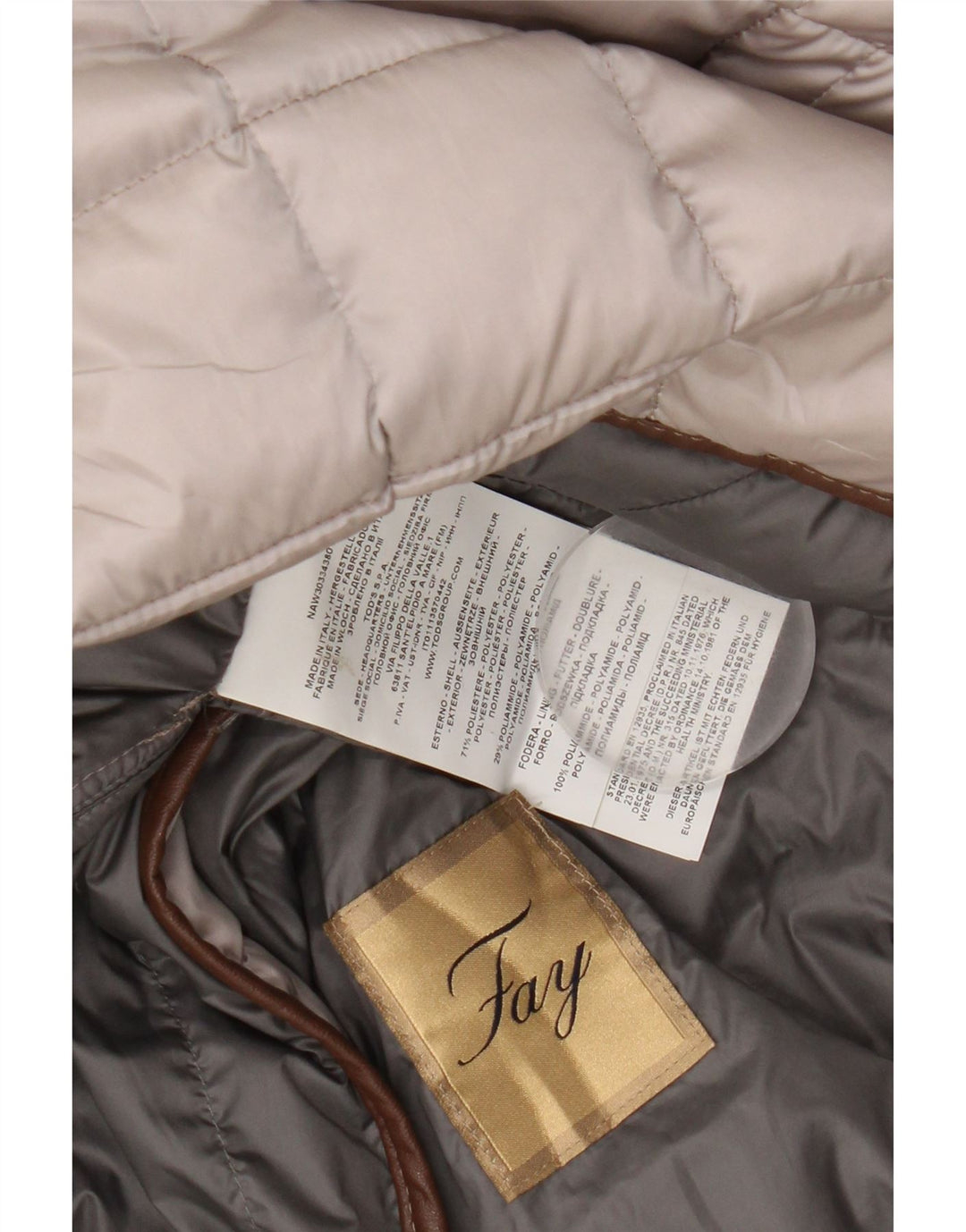 Gilet imbottito da donna Fay UK 16 grande poliestere beige