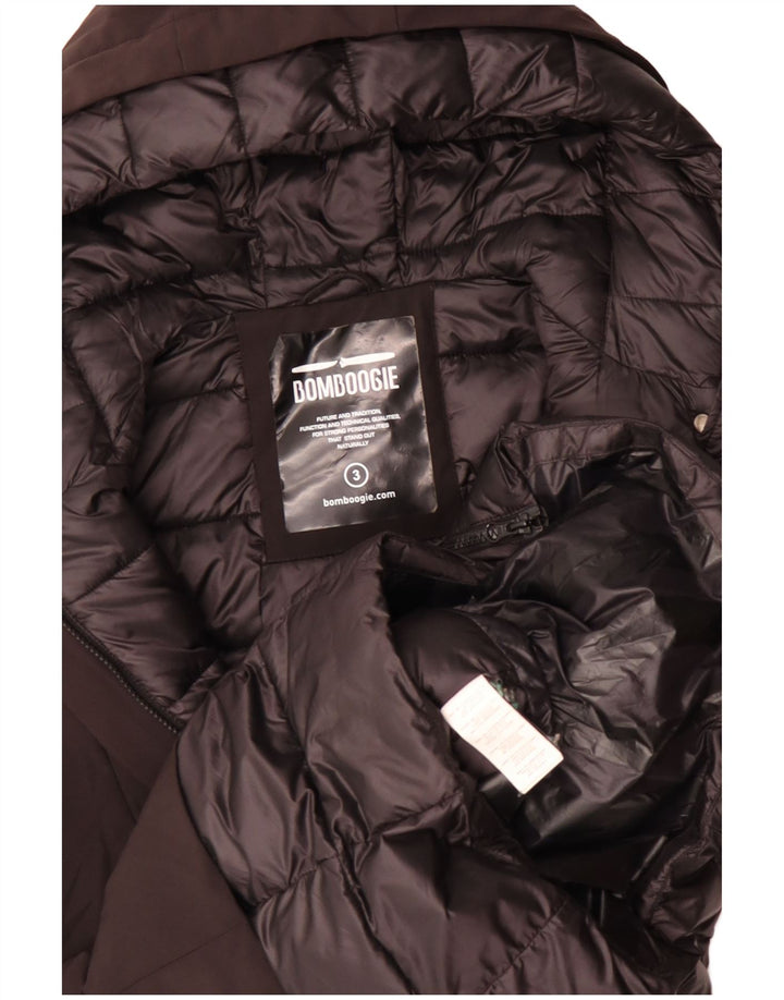 BOMBOOGIE Cappotto imbottito oversize con cappuccio da donna UK 14 Poliestere nero medio