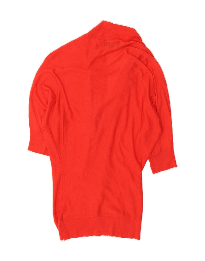 MOSSIMO Womens Longline Open Cardigan Sweater UK 10 Small Red Nylon Vintage Mossimo and Second-Hand Mossimo from Messina Hembry 