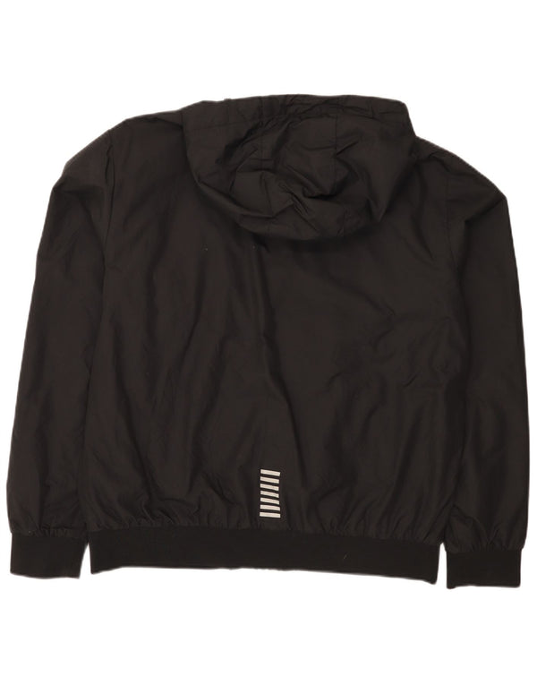 Emporio Armani Herren-Regenjacke mit Kapuze, UK 42, XL, Schwarz, Polyamid