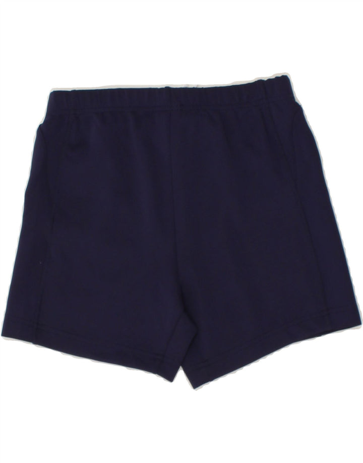 ASICS Womens Graphic Sport Shorts UK 12 Medium Navy Blue Polyester Vintage Asics and Second-Hand Asics from Messina Hembry 