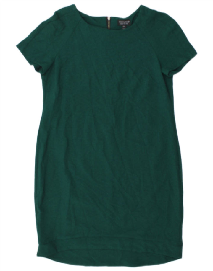 Topshop Womens Sheath Dress UK 10 Small  Green Polyester