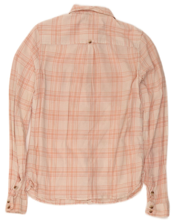Fat Face Dame Classic Fit skjorte UK 10 Small Pink Plaid Bomuld