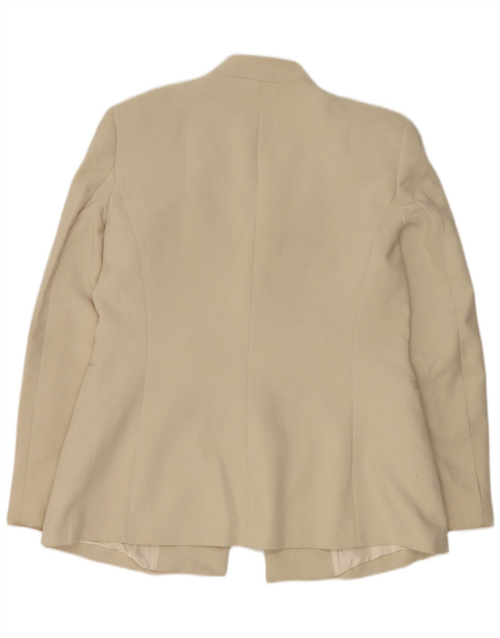 Zara Womens Blazer Jacket UK 18 XL Beige Polyester